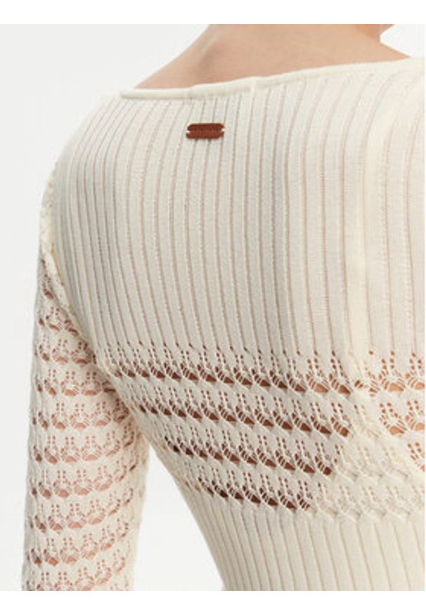 Pepe Jeans Sukienka dzianinowa Paulina PL953712 Beżowy Slim Fit. Kolor: beżowy. Materiał: wiskoza
