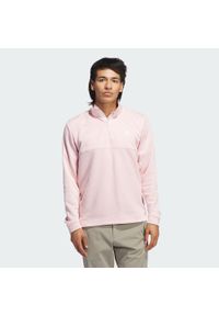Adidas - Bluza Ultimate365 Textured Quarter-Zip. Typ kołnierza: golf. Kolor: różowy. Materiał: materiał. Długość rękawa: długi rękaw