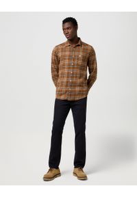 Wrangler - MESKA KOSZULA WRANGLER 1 PKT SHIRT BROWN BLACK 112371404 #5