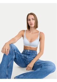 Triumph Biustonosz push-up Breathe & Lift 10226602 Niebieski jasny. Kolor: niebieski. Materiał: syntetyk. Rodzaj stanika: push-up #4