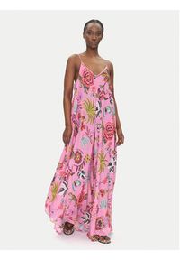 LOLA CASADEMUNT Sukienka letnia LS2516030 Różowy Relaxed Fit. Kolor: różowy. Materiał: wiskoza. Sezon: lato