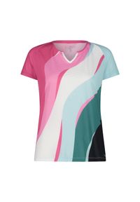 Koszulka damska turystyczna CMP 35N6666. Kolor: biały, różowy, wielokolorowy, zielony #1
