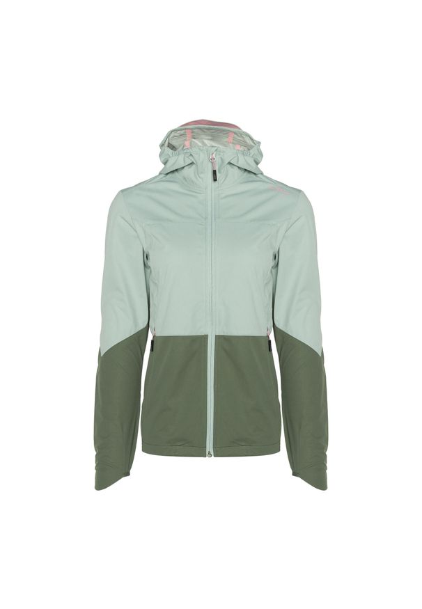 Kurtka softshell damska CMP Fix Hood. Kolor: zielony. Materiał: softshell