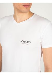 Iceberg T-shirt | ICE1UTS02 | Mężczyzna | Biały. Typ kołnierza: dekolt w kształcie V. Kolor: biały. Materiał: bawełna, elastan. Wzór: nadruk #7