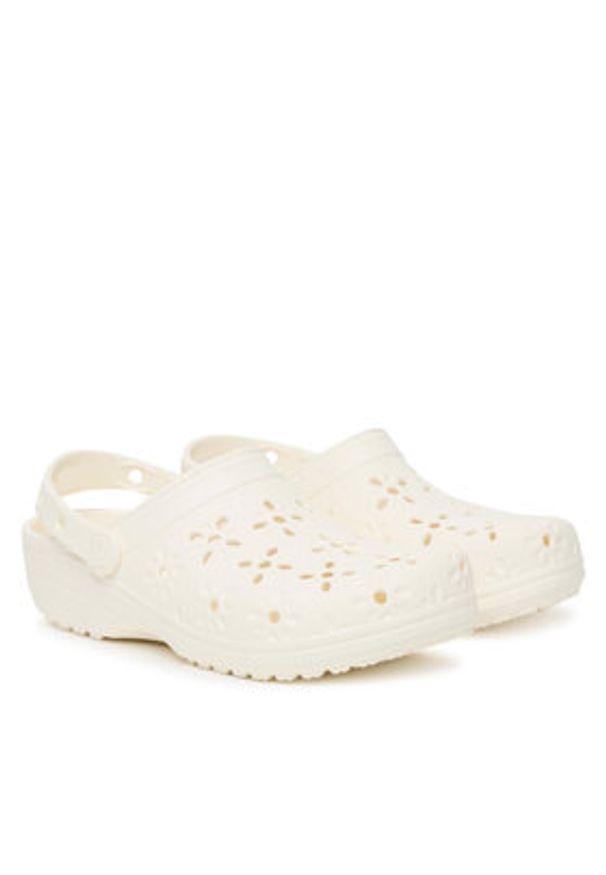 Crocs Klapki Classic Floral Cut-Out Clog 210927 Écru