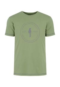 Ochnik - Zielony T-shirt męski z logo. Kolor: zielony. Materiał: bawełna. Wzór: nadruk #4
