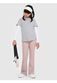 4f - 4F T-shirt gładki dziewczęcy - szary 158 (12-13 lat). Okazja: na co dzień. Kolor: szary. Materiał: bawełna, materiał, dzianina, jersey, wiskoza. Długość rękawa: krótki rękaw. Długość: krótkie. Wzór: gładki. Sezon: lato. Styl: klasyczny, casual, sportowy #2