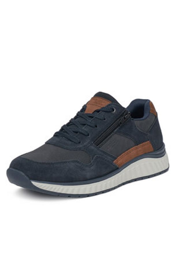 Rieker Sneakersy B0601-14 Granatowy. Kolor: niebieski. Materiał: nubuk, skóra
