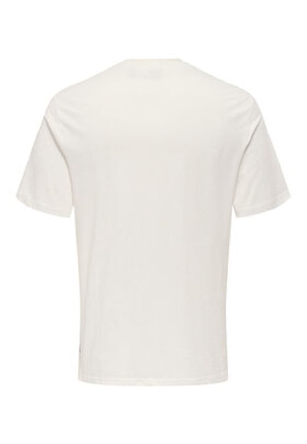 Only & Sons T-Shirt Magdy 22029454 Biały Regular Fit. Kolor: biały. Materiał: bawełna