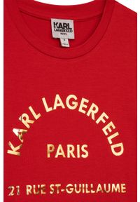 Karl Lagerfeld t-shirt dziecięcy Z15351.114.150 kolor czerwony. Kolor: czerwony. Długość rękawa: krótki rękaw. Długość: krótkie. Wzór: nadruk #3