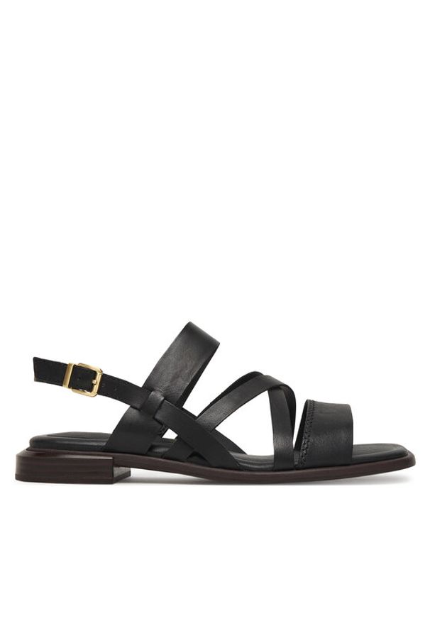 Clarks Sandały Ariany Strap 26185800 Czarny. Kolor: czarny. Materiał: skóra
