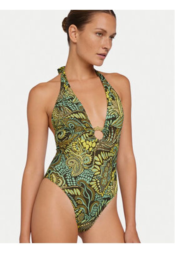 Guess Strój kąpielowy E6GJ39 MC04R Zielony. Kolor: zielony. Materiał: syntetyk