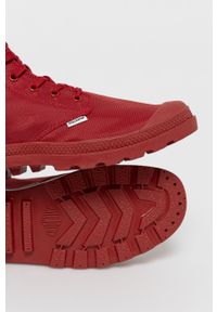 Palladium - Trampki. Nosek buta: okrągły. Zapięcie: sznurówki. Kolor: czerwony. Materiał: syntetyk, materiał. Szerokość cholewki: normalna #4
