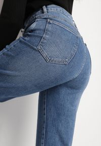 Born2be - Niebieskie Jeansy z Wiskozą z Wysokim Stanem i Szerokimi Nogawkami Isozela. Okazja: na spacer. Stan: podwyższony. Kolekcja: plus size. Kolor: niebieski. Styl: klasyczny, elegancki #3