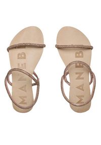 Manebi Sandały Crystal Embellished Leather Sandals V 6.3 Y0 Różowy. Kolor: różowy. Materiał: zamsz, skóra #2