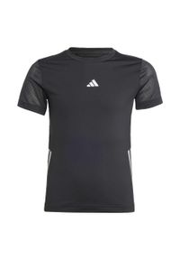 Adidas - Running AEROREADY 3-Stripes Tee. Kolor: czarny, szary, wielokolorowy. Materiał: materiał. Sport: bieganie