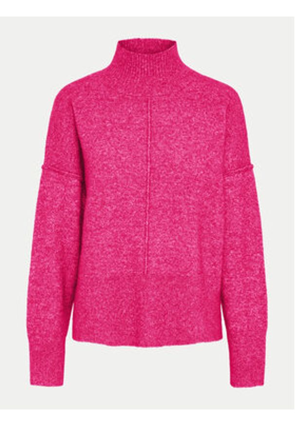 YAS Golf 26030703 Różowy Relaxed Fit. Typ kołnierza: golf. Kolor: różowy. Materiał: syntetyk