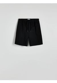 Reserved - Bawełniane szorty jogger - czarny. Kolor: czarny. Materiał: bawełna