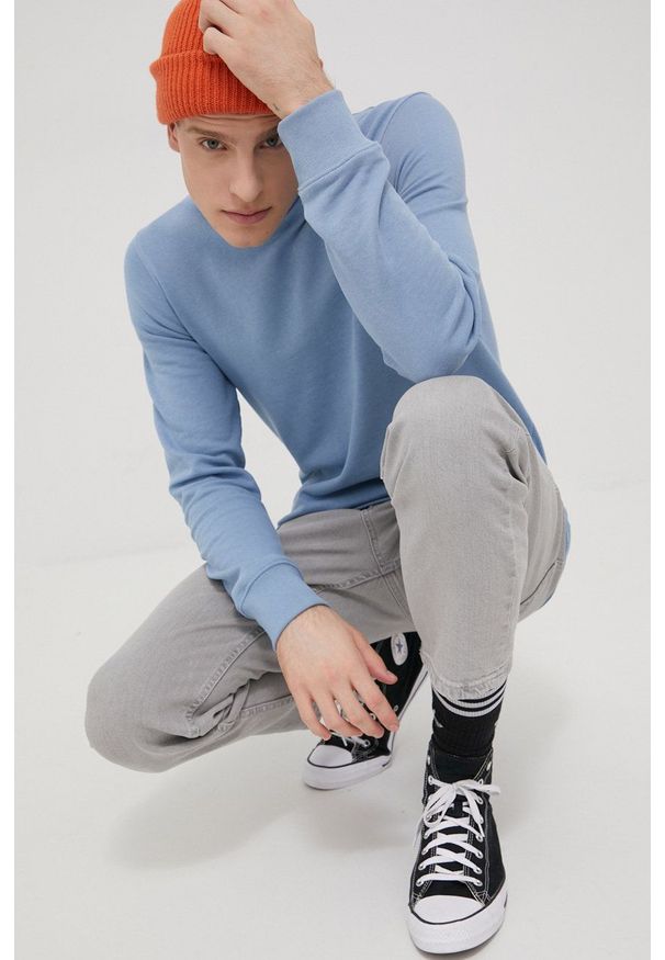 Quiksilver bluza męska gładka. Okazja: na co dzień. Kolor: niebieski. Materiał: bawełna, dzianina, włókno. Wzór: gładki. Styl: casual