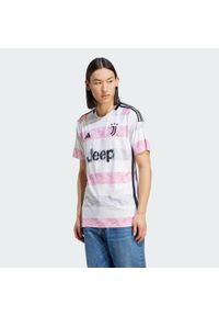 Koszulka do piłki nożnej męska Adidas Juventus 23/24 Away. Kolor: biały. Materiał: materiał