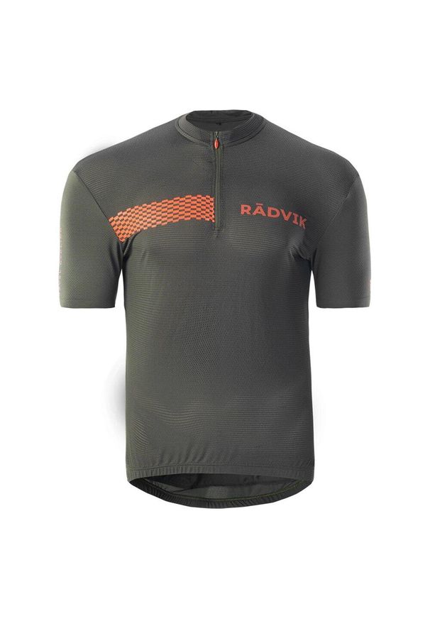 RADVIK - Męska Koszulka Kolarska Charlie. Kolor: zielony, pomarańczowy, wielokolorowy. Sport: kolarstwo