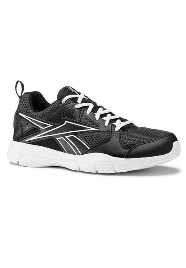 Buty do chodzenia damskie Reebok Trainfusion 50. Zapięcie: sznurówki. Kolor: czarny, wielokolorowy. Materiał: materiał, tkanina, syntetyk. Szerokość cholewki: normalna. Sport: turystyka piesza