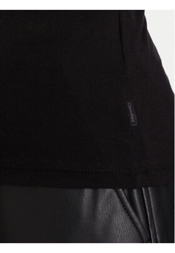Calvin Klein Sweter LV044D239G Czarny Slim Fit. Kolor: czarny. Materiał: lyocell