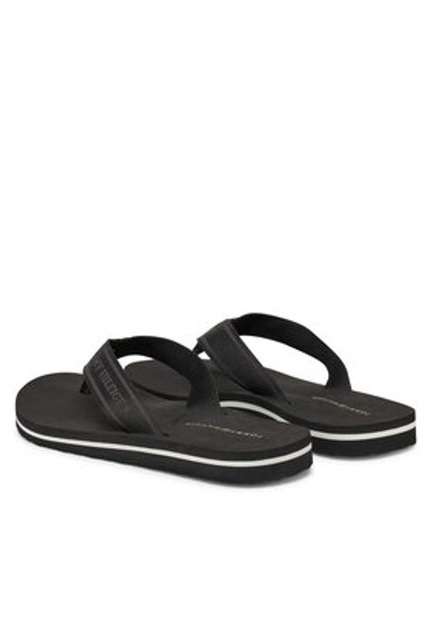 TOMMY HILFIGER - Tommy Hilfiger Japonki Hilfiger Webbing Beach Sandal FW0FW08515 Czarny. Kolor: czarny. Materiał: materiał