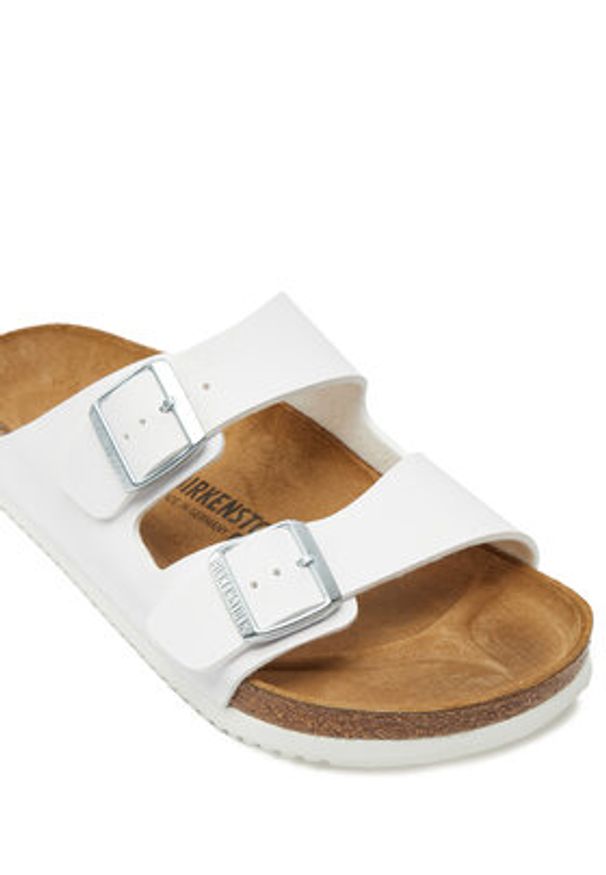 Birkenstock Klapki Arizona Sl Bf 1018220 Biały. Kolor: biały. Materiał: skóra