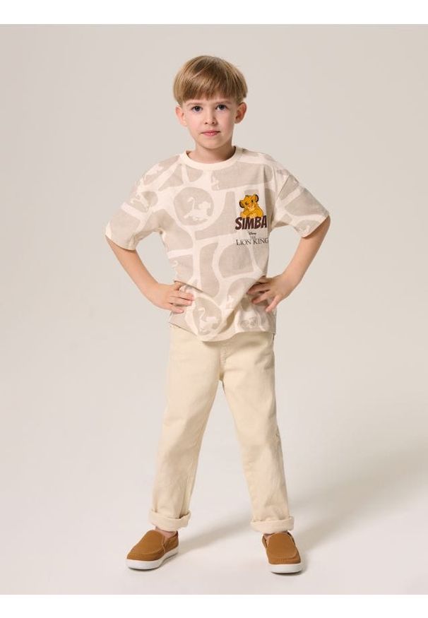 Sinsay - Koszulka The Lion King - kremowy. Kolor: kremowy