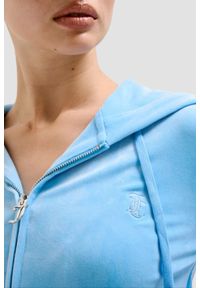 Juicy Couture - JUICY COUTURE Błękitna damska bluza Robertson Hoodie, Rozmiar M. Kolor: niebieski #4