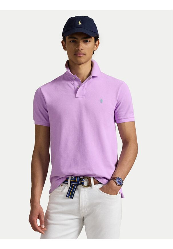 Polo Ralph Lauren Polo 710536856452 Fioletowy Slim Fit. Typ kołnierza: polo. Kolor: fioletowy. Materiał: bawełna