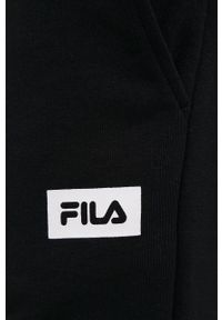Fila spodnie męskie kolor czarny z nadrukiem. Kolor: czarny. Materiał: bawełna, dzianina. Wzór: nadruk #2
