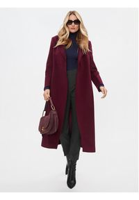 MAX&Co. Płaszcz wełniany Longrun 70140423 Bordowy Regular Fit. Kolor: czerwony. Materiał: wełna #4