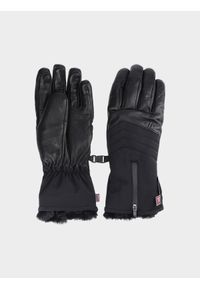 4f - 4F Rękawice narciarskie Primaloft Gold membrana 10000 damskie - czarne S. Kolor: czarny. Materiał: materiał, syntetyk, mikrofibra, elastan, futro, skóra. Technologia: Primaloft. Sezon: zima. Sport: narciarstwo #1