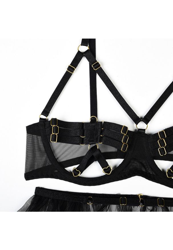 Intica - Komplet bielizny z wycięciami na specjalne okazje Emelyne. Kolor: czarny. Materiał: materiał