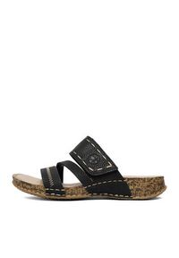 Rieker Klapki 61150-01 Czarny. Kolor: czarny. Materiał: skóra #4