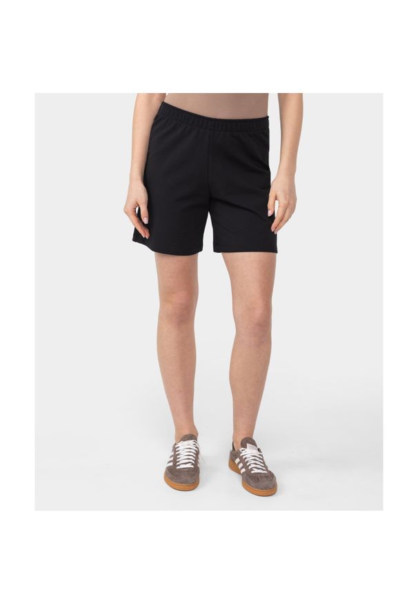 Spodenki dresowe Carpatree Cozy Leisure czarne. Kolor: czarny. Materiał: dresówka. Sport: fitness