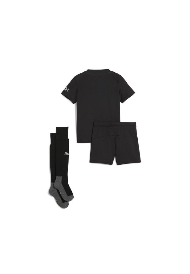 Puma - Dziecięcy strój wyjazdowy Manchester City 25/26 PUMA Black. Kolor: czarny, brązowy, zielony, wielokolorowy. Materiał: dresówka. Styl: retro, sportowy