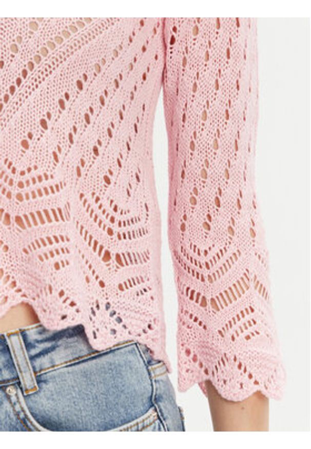 JDY Sweter New Sun 15212788 Różowy Regular Fit. Kolor: różowy. Materiał: syntetyk