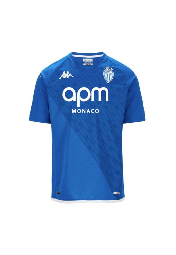 Kappa - Dziecięca koszulka bramkarska AS Monaco Kombat 2023/24. Kolor: niebieski, szary, wielokolorowy. Sport: piłka nożna