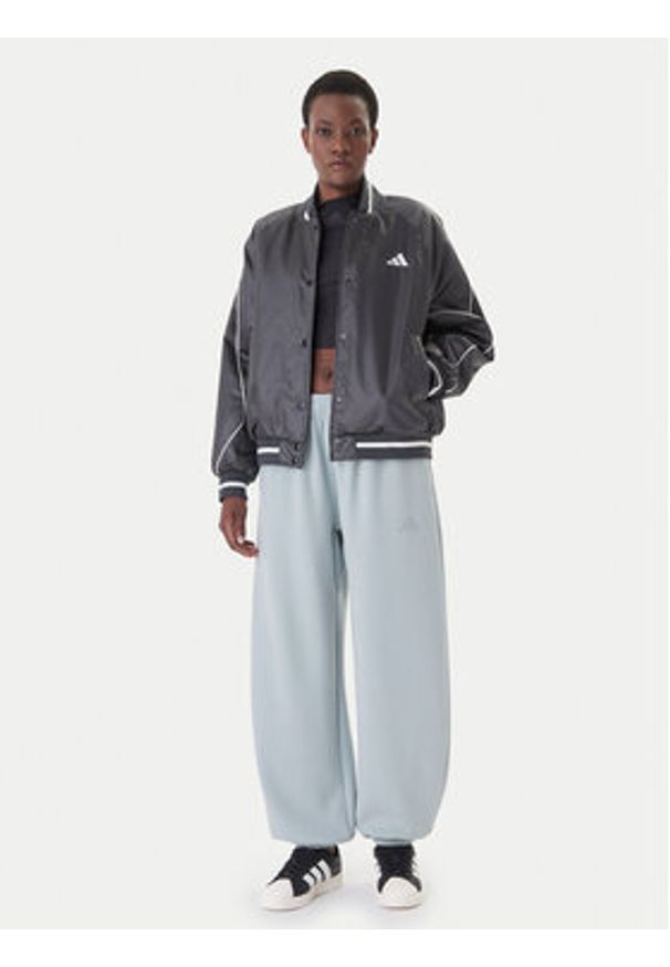 Adidas - adidas Kurtka bomber Stadium JZ6919 Szary Loose Fit. Kolor: szary. Materiał: syntetyk