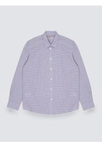 Big-Star - Koszula męska w drobną kratę niebieska Gubinertos 401. Okazja: na co dzień. Kolor: niebieski. Materiał: tkanina, bawełna. Wzór: haft, kratka. Styl: casual, elegancki, klasyczny #1