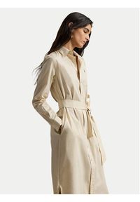 Polo Ralph Lauren Sukienka koszulowa 211A96362002 Beżowy Regular Fit. Typ kołnierza: polo. Kolor: beżowy. Materiał: bawełna. Typ sukienki: koszulowe #3