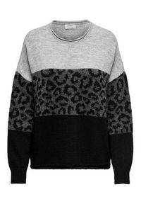 only - ONLY Sweter Jade 15294969 Szary Regular Fit. Kolor: szary. Materiał: syntetyk #5