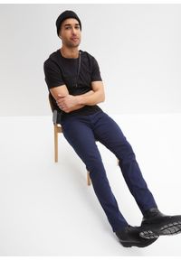bonprix - Spodnie ze stretchem Regular Fit Straight. Kolor: niebieski. Materiał: skóra #3