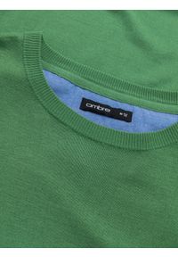 Ombre Clothing - Męski sweter klasyczny z wiskozą BASIC z okrągłym dekoltem – zielony V13 - Rozmiar: XXL. Kolor: zielony. Materiał: wiskoza. Styl: klasyczny #9