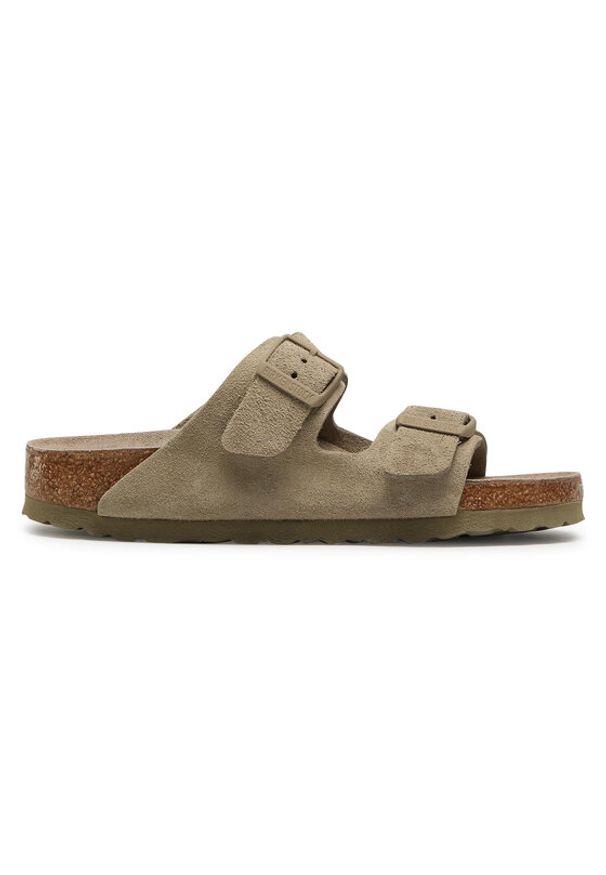 Birkenstock Klapki Arizona BS 1019088 Zielony. Kolor: zielony. Materiał: welur, skóra