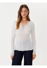 Vero Moda Bluzka Skye 10339843 Biały Slim Fit. Kolor: biały