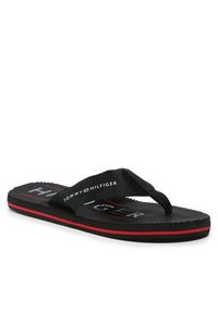 TOMMY HILFIGER - Tommy Hilfiger Japonki Massage Footbed FM0FM04474 Czarny. Kolor: czarny. Materiał: materiał #5